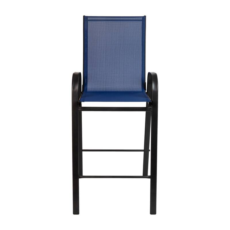 2 Pack Outdoor Barstools with Flex Comfort Material-Patio Stool