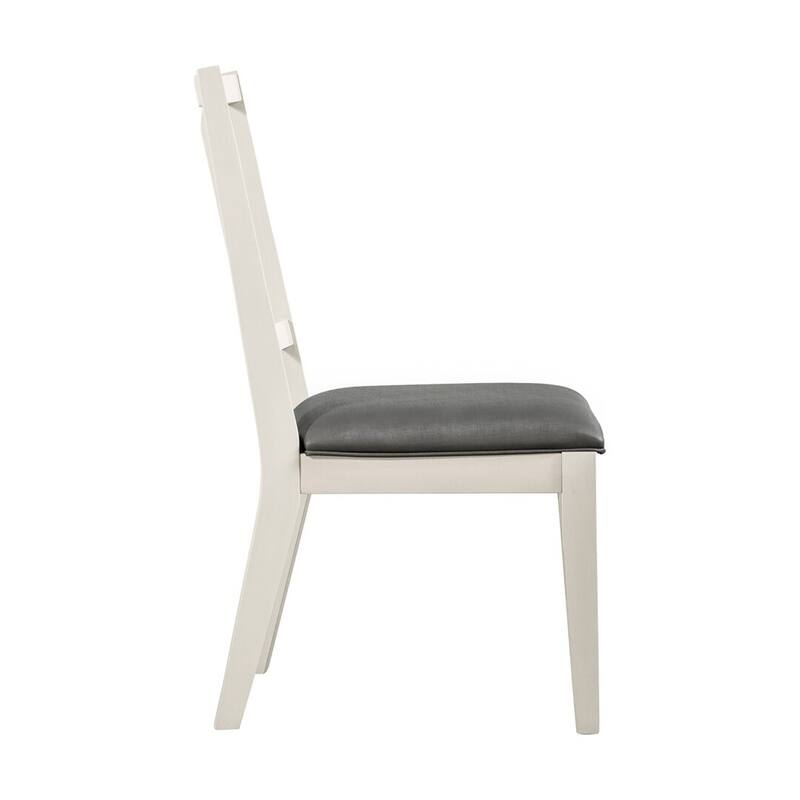 Set of 2 Upholstered Dining Chairs with Faceted Panel Back