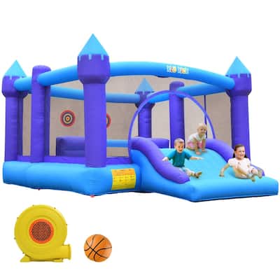 15.3'x 12' Large Bounce House 840D Oxford Inflatable Bouncers for 6 Kids with Blower & Slide - 15.3'x 12'