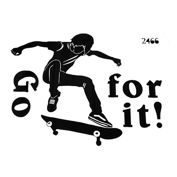 Skateboard Pattern Wall Stickers Self-stick Artificial Decal for Living Room
