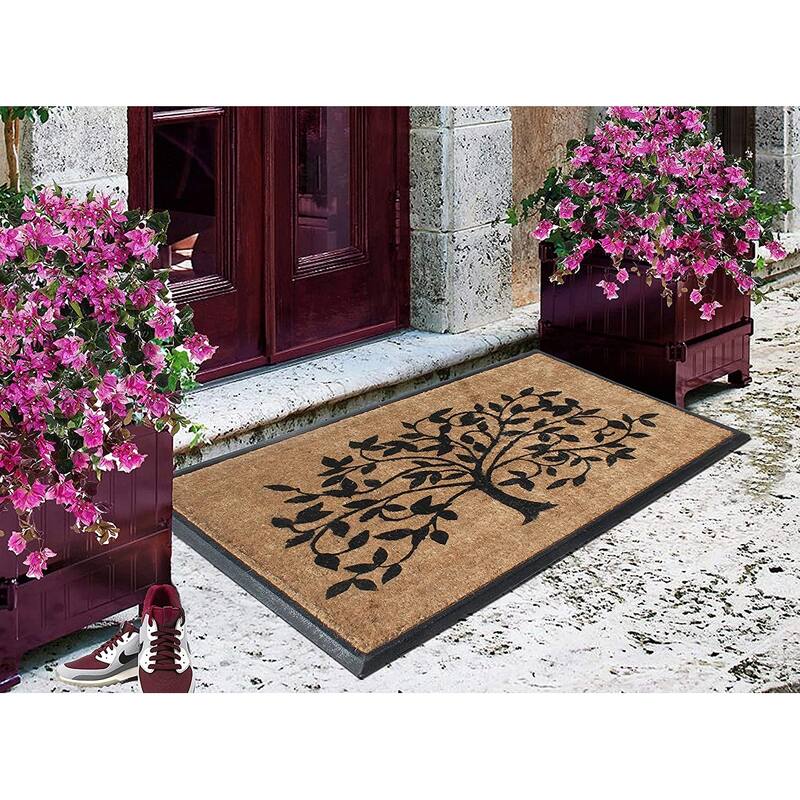 A1HC Natural Coir & Rubber Door Mat, 30x48, Thick Durable Doormats for Outdoor Entrance