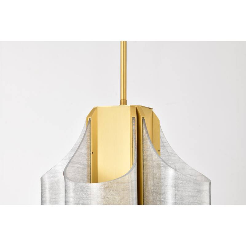 Idris LED 4 Light Pendant Vintage Brass Finish Light Guide Panels - Vintage Brass