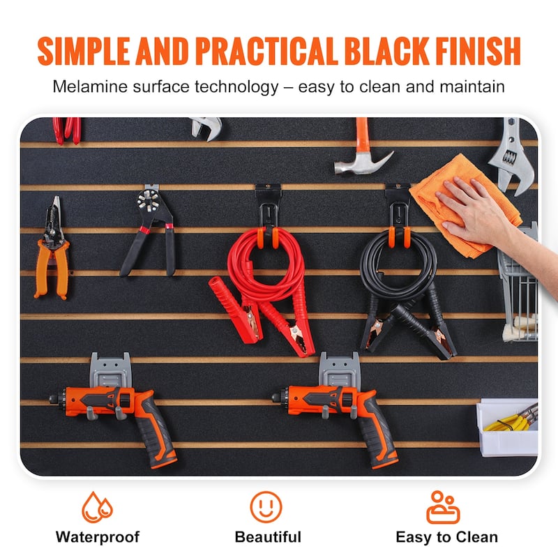 Slatwall Panels, Black Garage Wall Panels, Heavy Duty Garage Wall Organizer Panels Display for Retail Store, Garage Wall