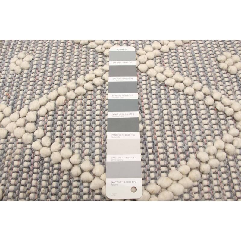 ECARPETGALLERY Braid weave Sienna Grey Wool Rug - 5'3 x 7'11