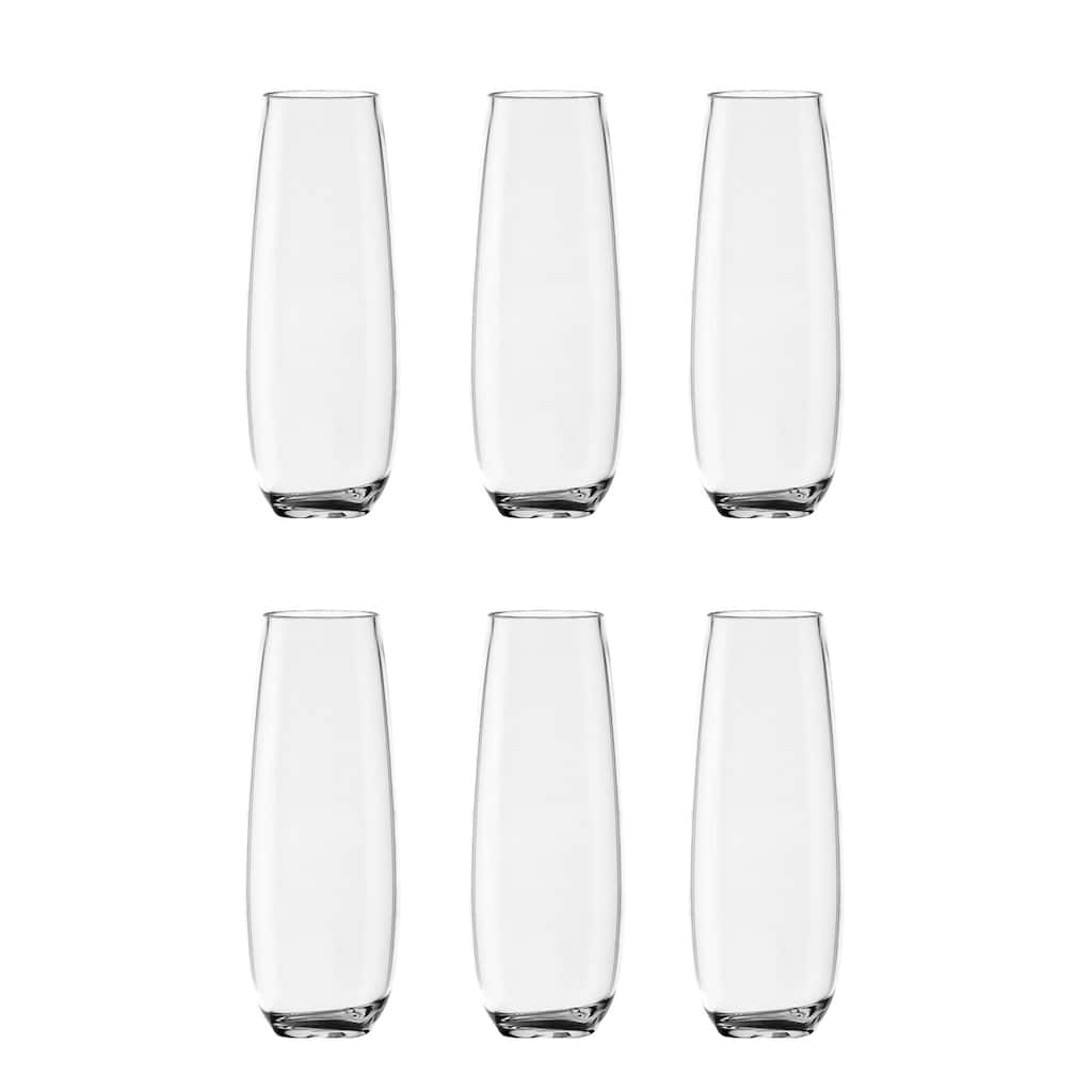 Abode Homewares Montana Acrylic Stemless Flute - Clear - 10 oz - Set of 6