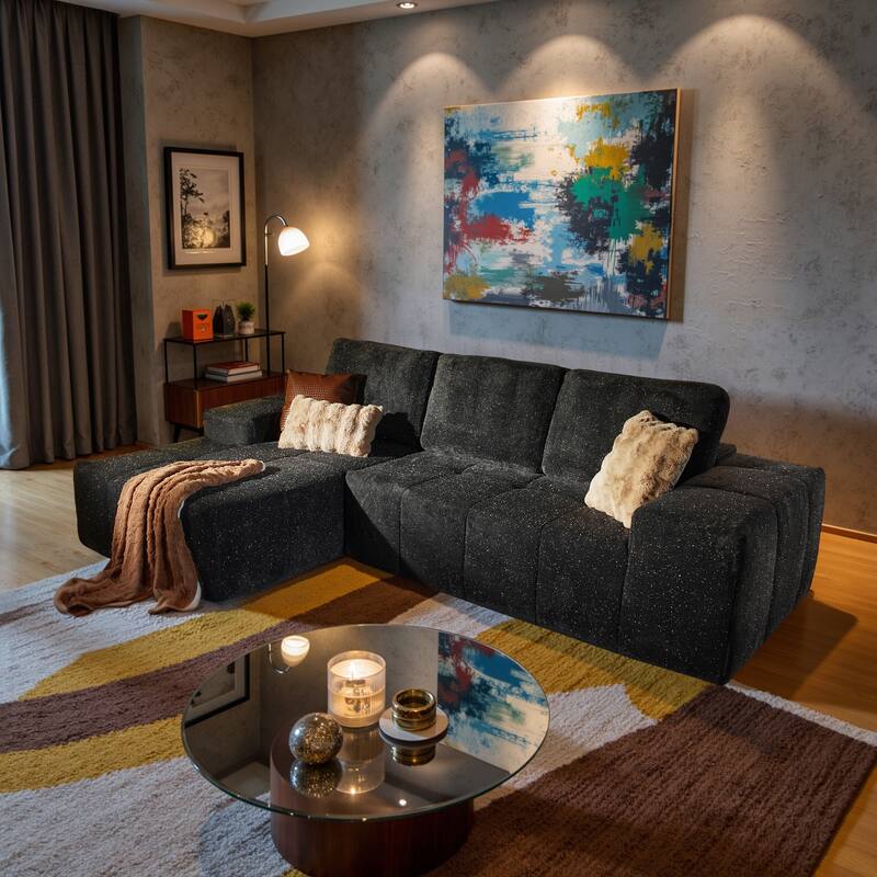 XIZZI Modular Sectional Sofa with L-Shape Chaise - Grey - Left Facing