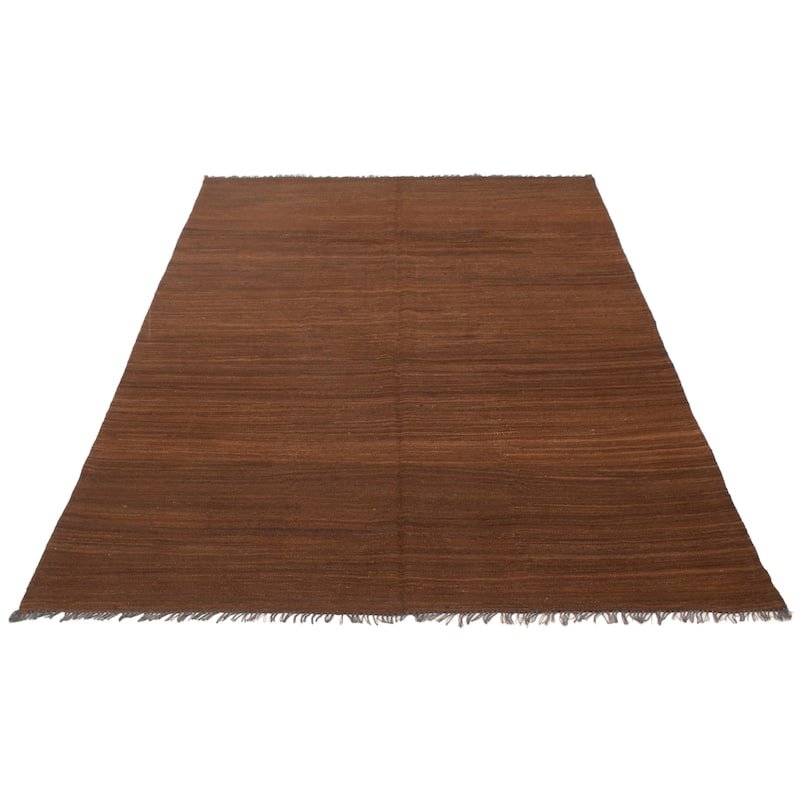 ECARPETGALLERY Flat-Weave Ankara FW Brown Wool Kilim - 6'10 x 10'0
