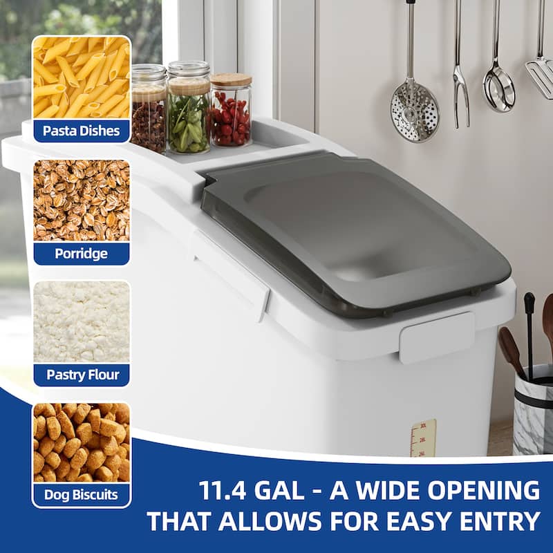 11.4 Gallon Ingredient Bin PP Shelf Storage Bins - 11.4 Gallon