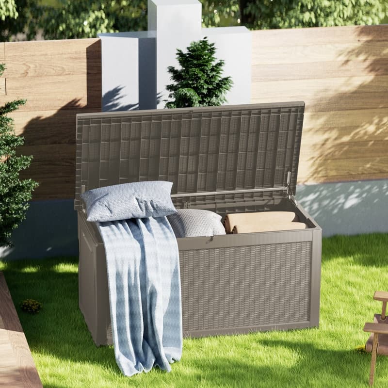 Outdoor Patio Storage Resin Lockable Deck Box - 260 Gallon Brown