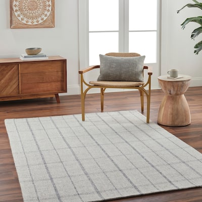 Azalea Handmade Wool & Viscose Plaid Area Rug
