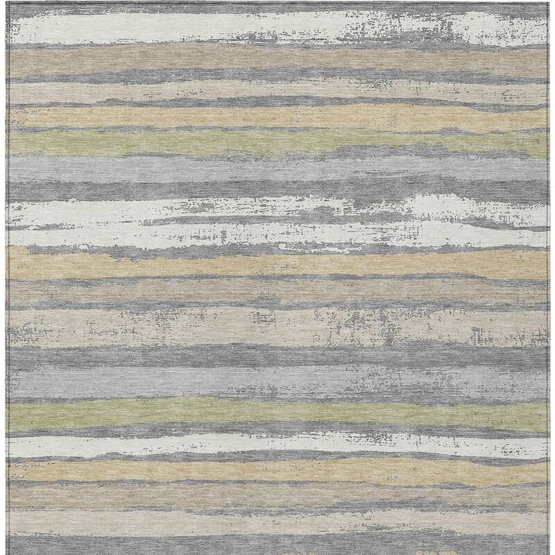 HomeRoots Striped Transitional Rectangle Outdoor Rug