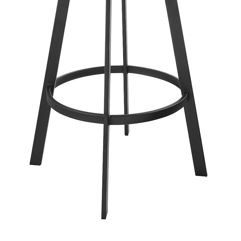 Lacey Mid-Century Swivel Bar Stool, Upholstered Counter Height Chair with Iron Frame