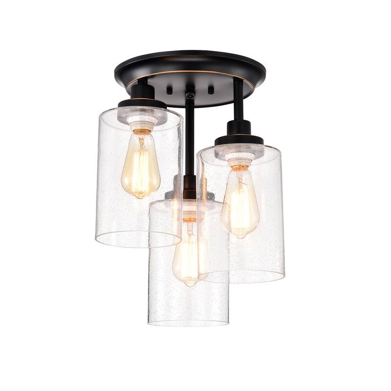 Harun Oil Rubbed Bronze 3-Light Semi-Flush Mount