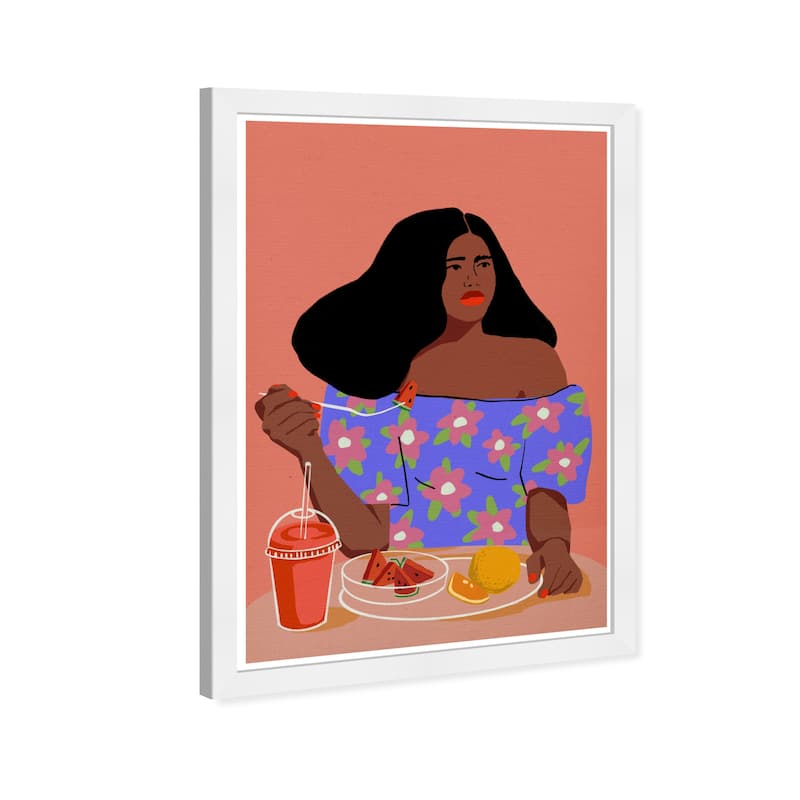 Wynwood Studio Prints Food and Cuisine Floral Lunchtime Pink and Modern & Contemporary Wall Art Canvas Print