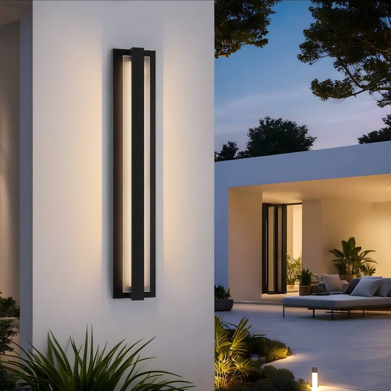 Modern Outdoor Wall Lights Exterior Lighting Fixtures With Glass Shade