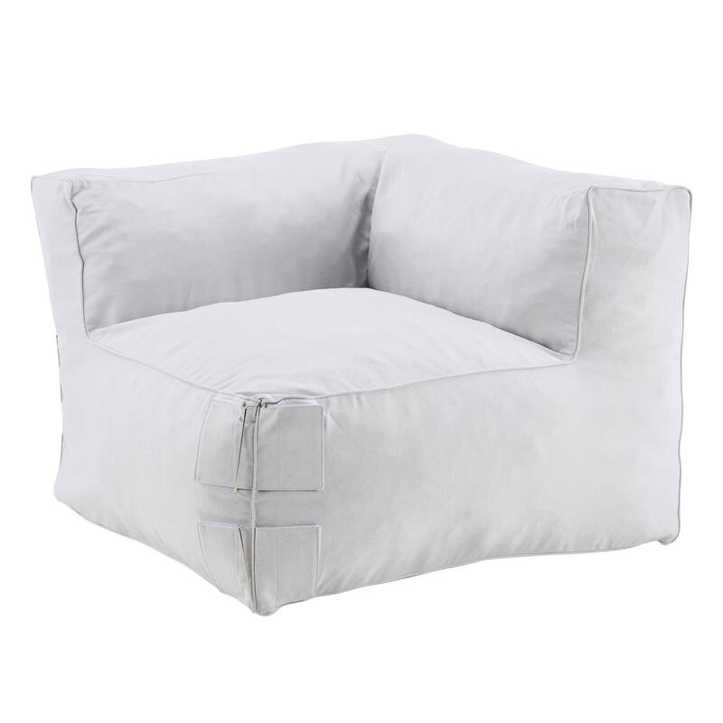 Christopher Knight Home - Nerissa 3-Piece Modular Outdoor/Indoor Bean Bag Sectional Sofa Set with Shredded Foam Filled & Ottoman