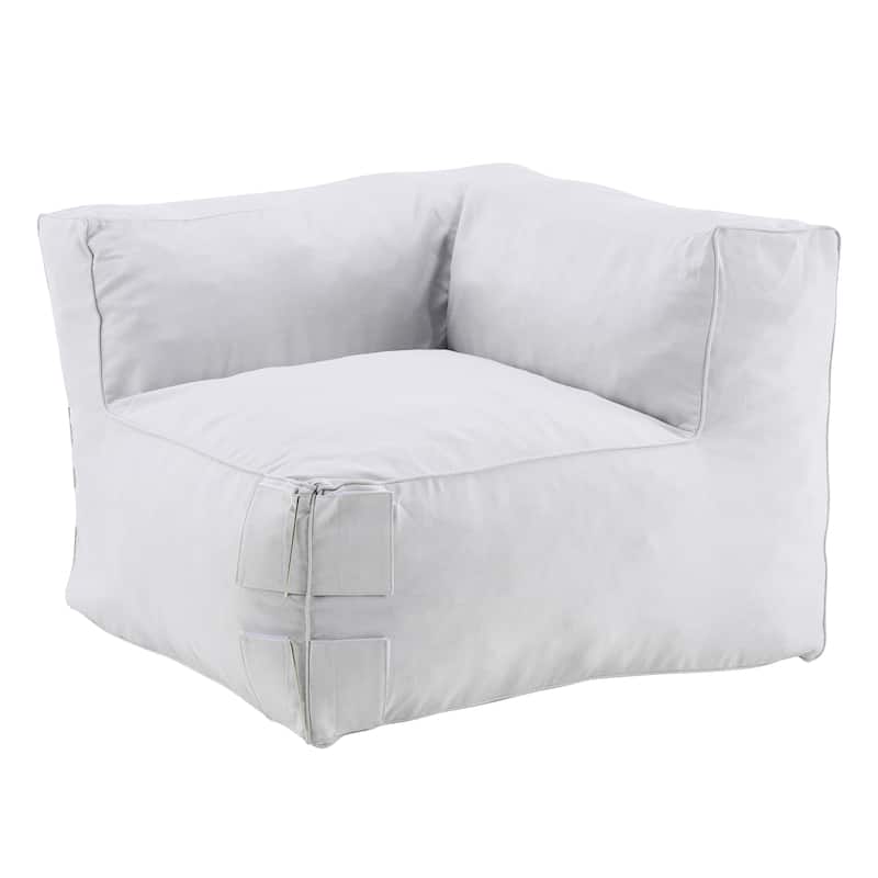 Christopher Knight Home - Nerissa 5-Piece Modular Outdoor/Indoor Bean Bag Sectional Sofa Set with Shredded Foam Filled & Ottoman