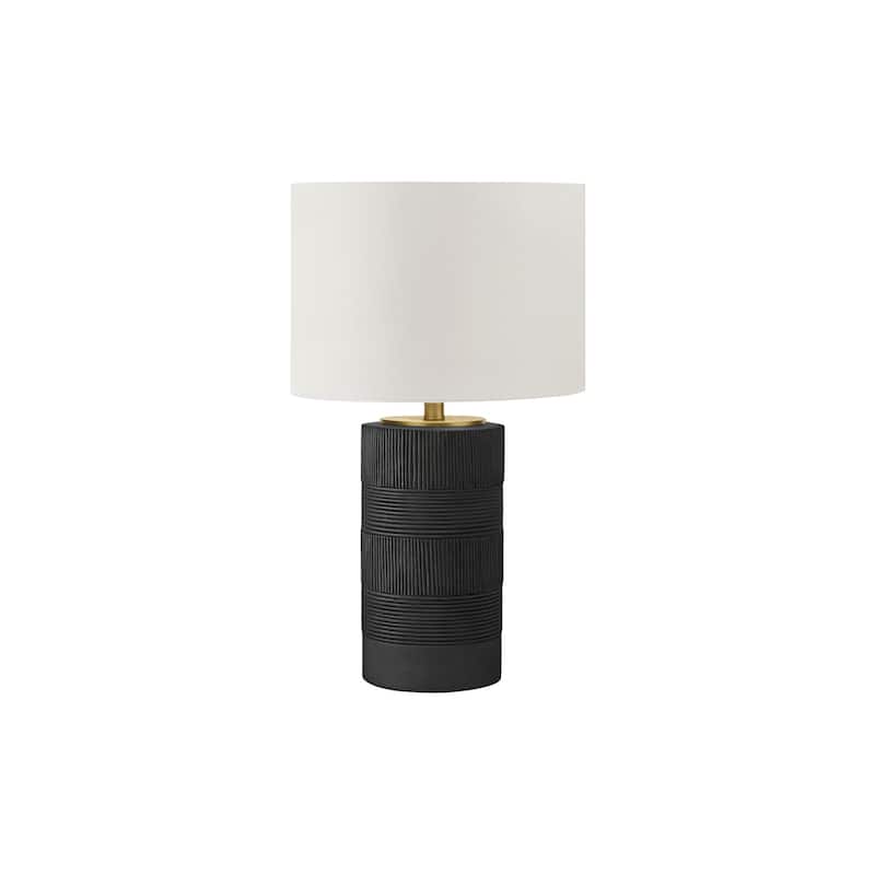 Lighting, 24"h, Table Lamp, Black Resin, Ivory / Cream Shade, Contemporary