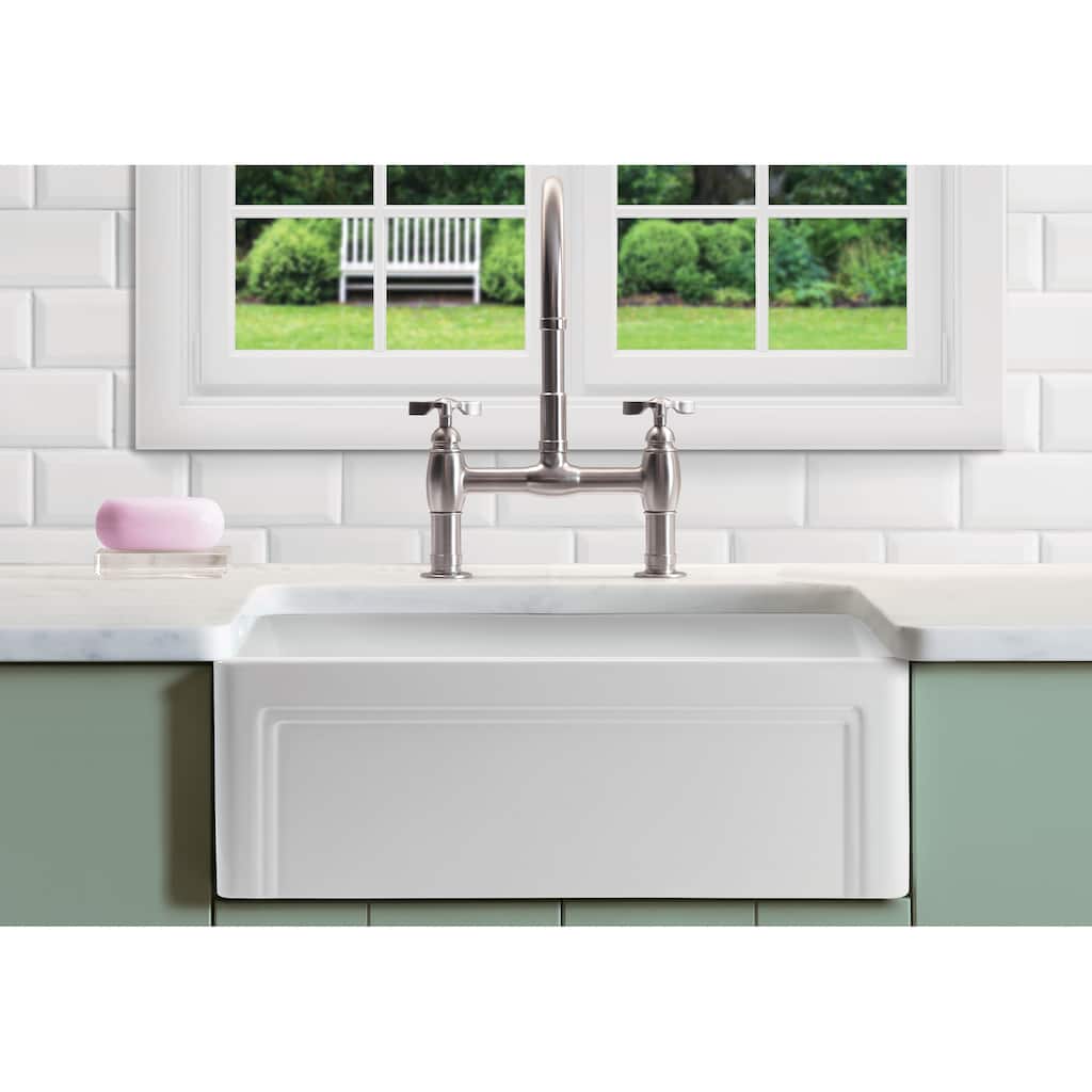 Sinksation Reversible Fireclay 33" L x 18" W Farmhouse/Apron Kitchen Sink - 33