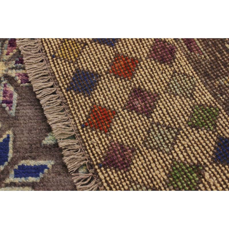 Contemporary Balochi Floyd Gray/Beige Hand Knotted Wool Rug - 4'11'' x 6'5''