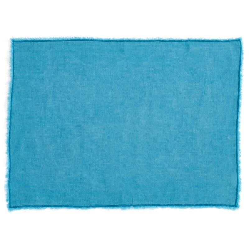 Fringed Design Stone Washed Linen Napkins or Placements (Set of 4)