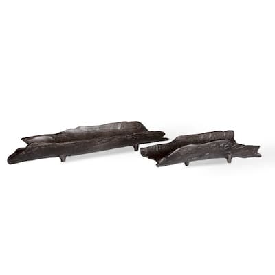 Uttermost 17593 Caryn 20-7/8" Wide Aluminum Trays - Set of 2