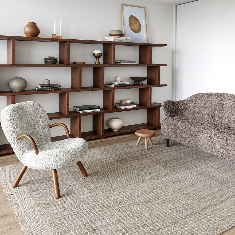 Mozai Fringed Wool-Blend Area Rug