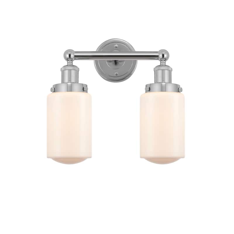 Innovations Lighting 616-2W-10-16 Dover Vanity Dover 2 Light 16" Wide - Polished Chrome / Matte White