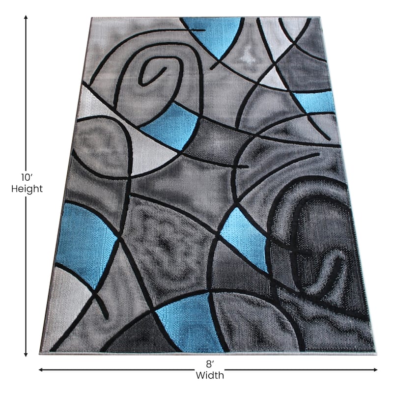 Modern Olefin Accent Area Rug - Abstract Pattern