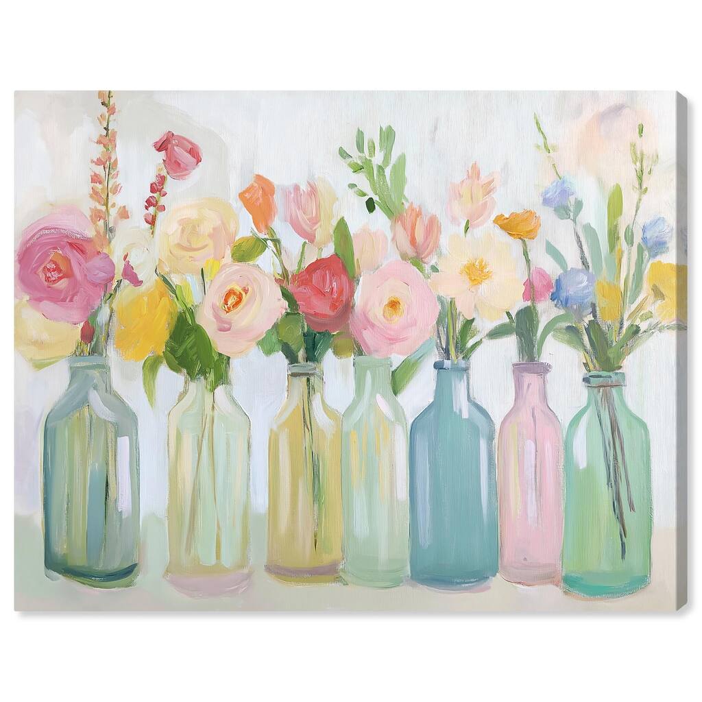 Bottled Blooms Canvas by Art Remedy, Gallery Wrapped