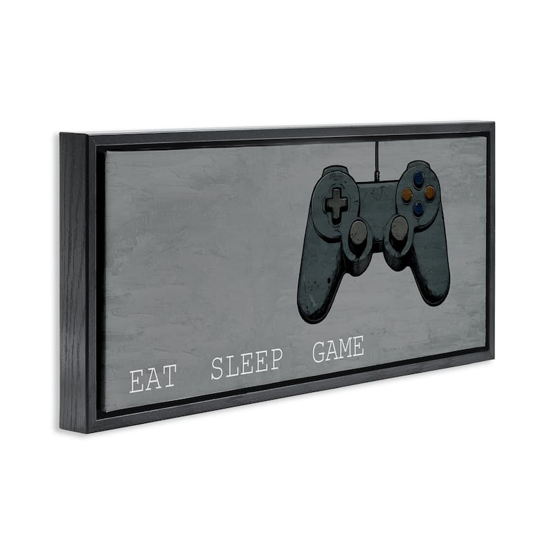 Stupell Eat Sleep Game Hobby Framed Floater Canvas Wall Art Design By Kim Allen