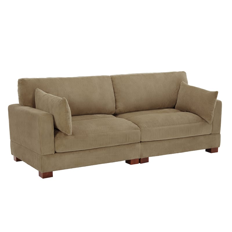 Corduroy Upholstered Modular Sectional Sofa for Living Room
