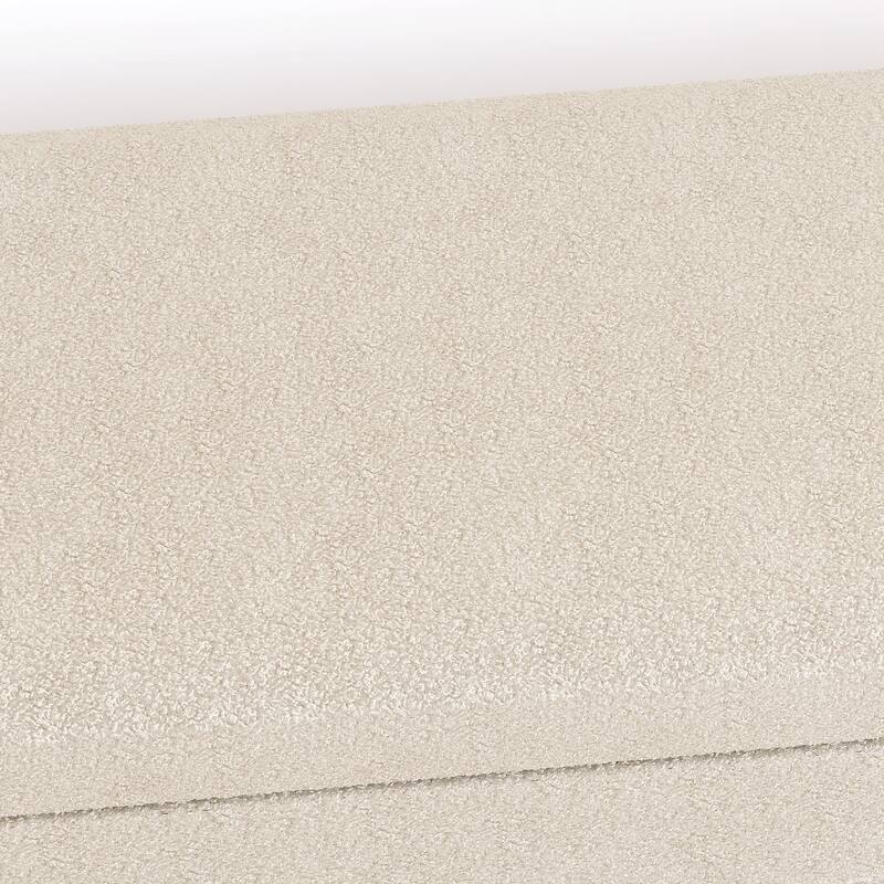 Teddy velvet storage stool, ,with storage space, suitable for apartments, living rooms and bedrooms-BEIGE(45.98"*16.75"*21.75")