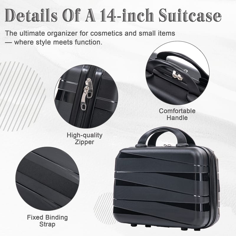 14IN 20IN 24IN 28IN 4 pcs/set in PP Spinner Wheel Luggage, Carry on Suitcase, Iron Pull Rod, Combination Password Lock
