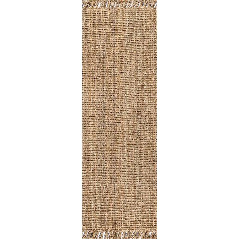 JONATHAN Y Maras Hand Woven Chunky Jute with Fringe Area Rug