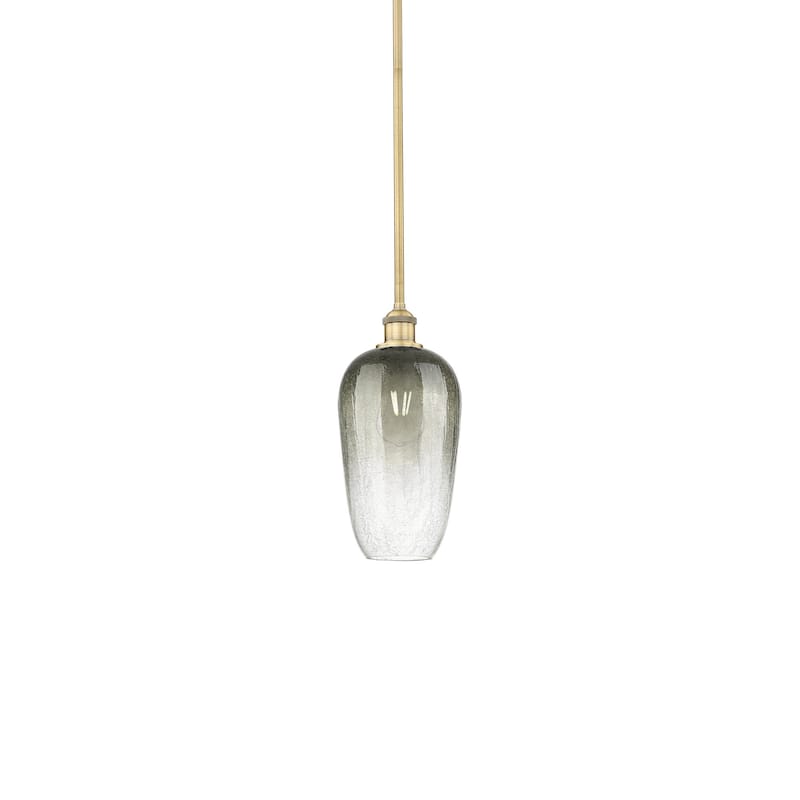 Innovations Lighting 616-1S-15-7 Brookhaven Flute Pendant Brookhaven - Brushed Brass / Slate