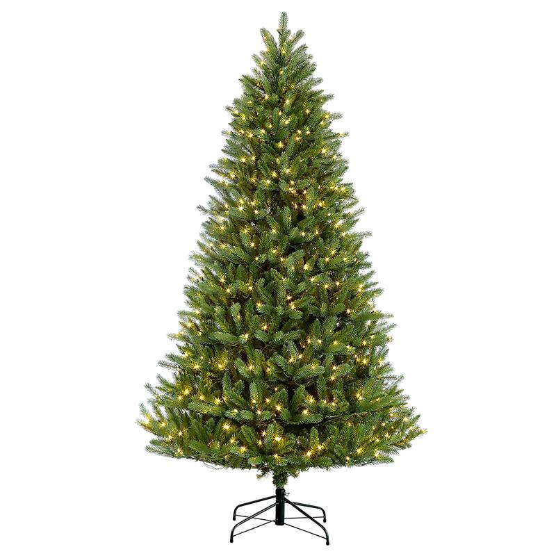 Puleo International 6.5' Pre-Lit Glacier Fir Artificial Tree - N/A - Green