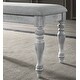 preview thumbnail 2 of 2, Roundhill Furniture Salines Upholstered Turned Leg Dining Bench, Rustic White