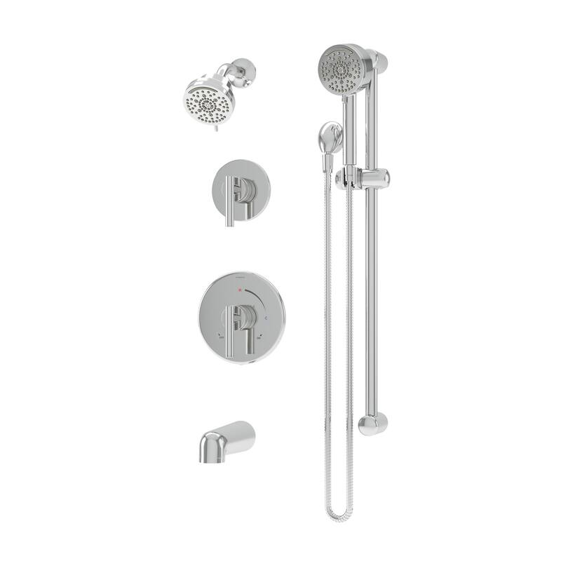 Symmons 3596B15TRM Dia HydroMersion Pressure Balanced Tub and Shower - Polished Chrome