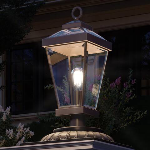 Luxury Casual Outdoor Post/Pier Light, 22.5"H x 10"W, with Classic Style, Estate Bronze, UQL1400 by Urban Ambiance