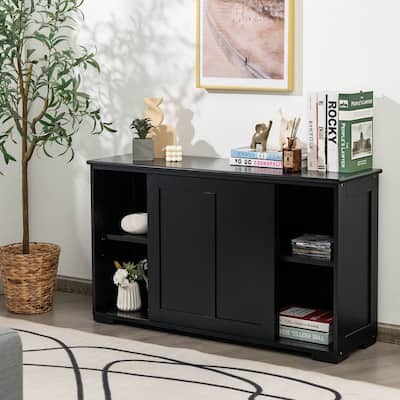 Antique Stackable Kitchen Storage Sideboard with Height Adjustable Shelf - 42" x 13" x 23.5" (L x W x H)
