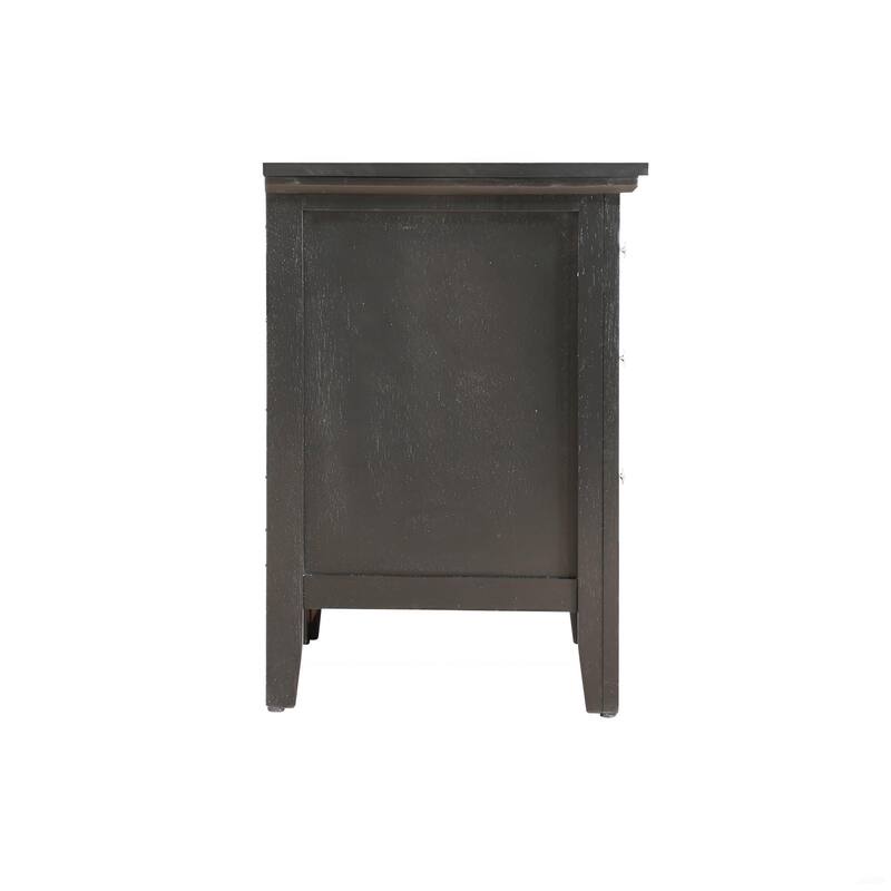 Modern Black Nightstand with Three Spacious Drawers