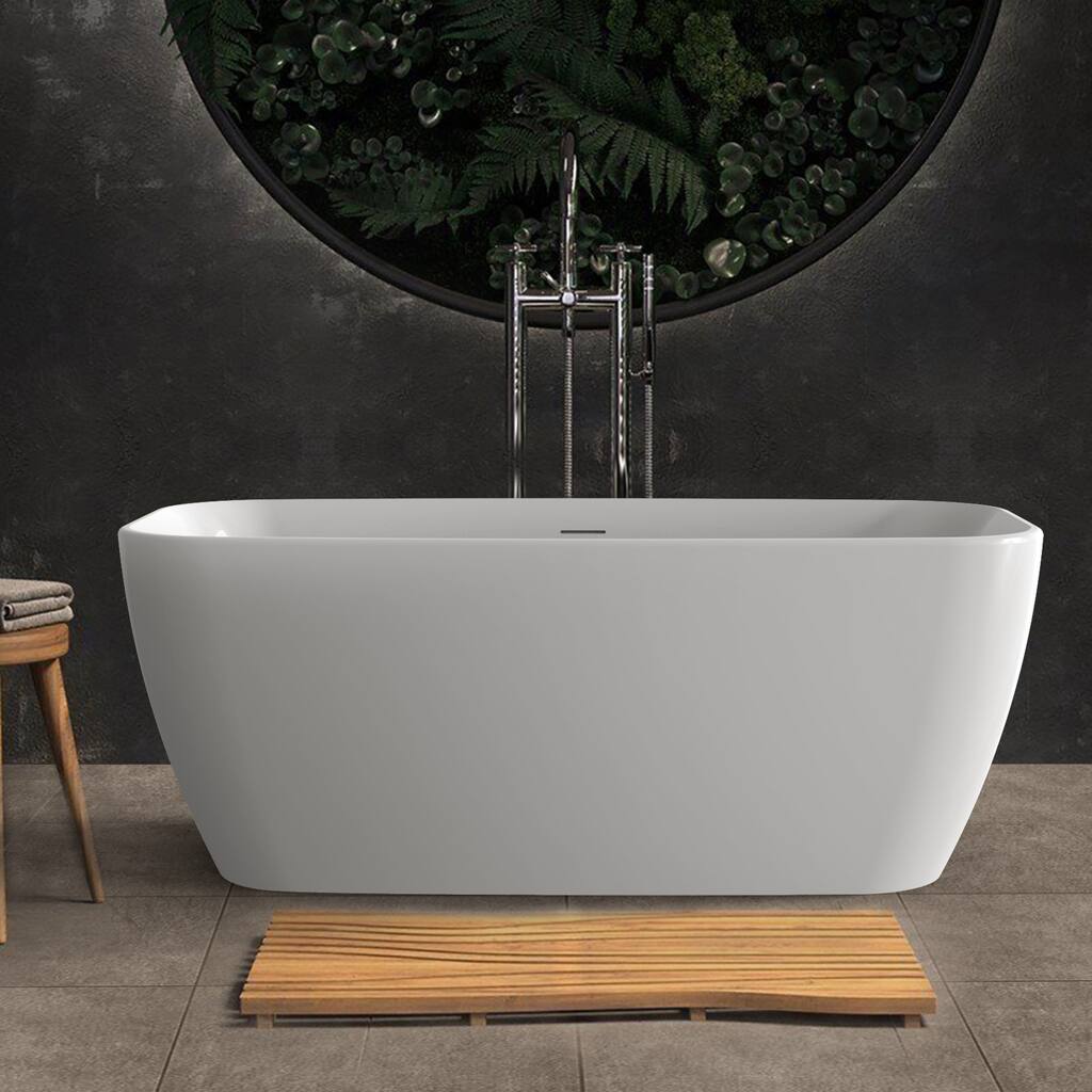 GIVINGTREE 59" Acrylic Freestanding Bathtub Soaking Bathtub