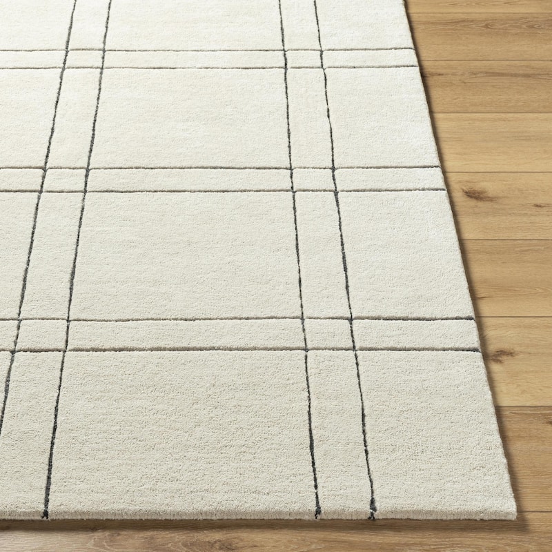 Keshaun Casual Solid Color Wool Area Rug