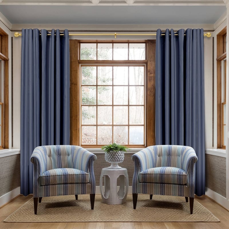 UTOPIA ALLEY 5/8 Inch Curtain Rod - Adjustable Drapery Rods, Bedroom & Living Room Decorative Curtain Rods
