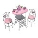 preview thumbnail 7 of 10, Badger Basket Tea Time Metal Doll Table and Chair Set with Accessories - 14" x 7.75" x 10.25"