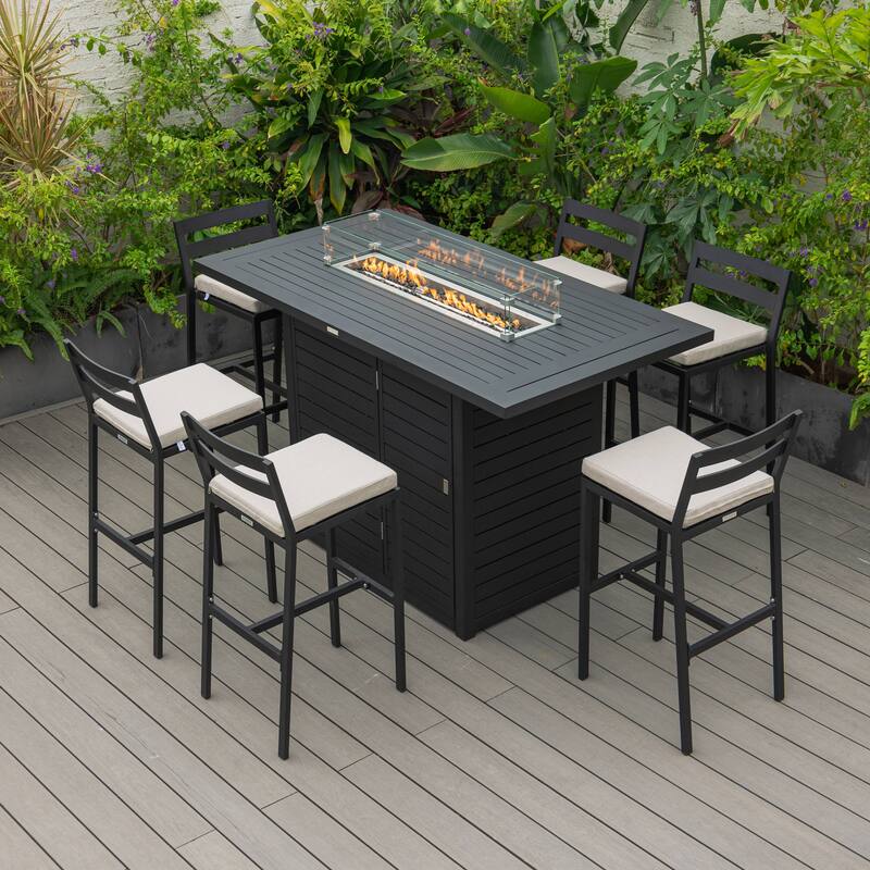 Chelsea Patio Bar Stool in Powder-Coated Aluminum Frame with Removable Cushion