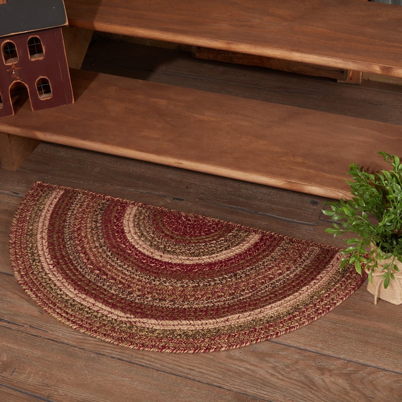Cider Mill Jute Rug Half Circle w/ Pad 16.5x33 - 16.5" x 33"