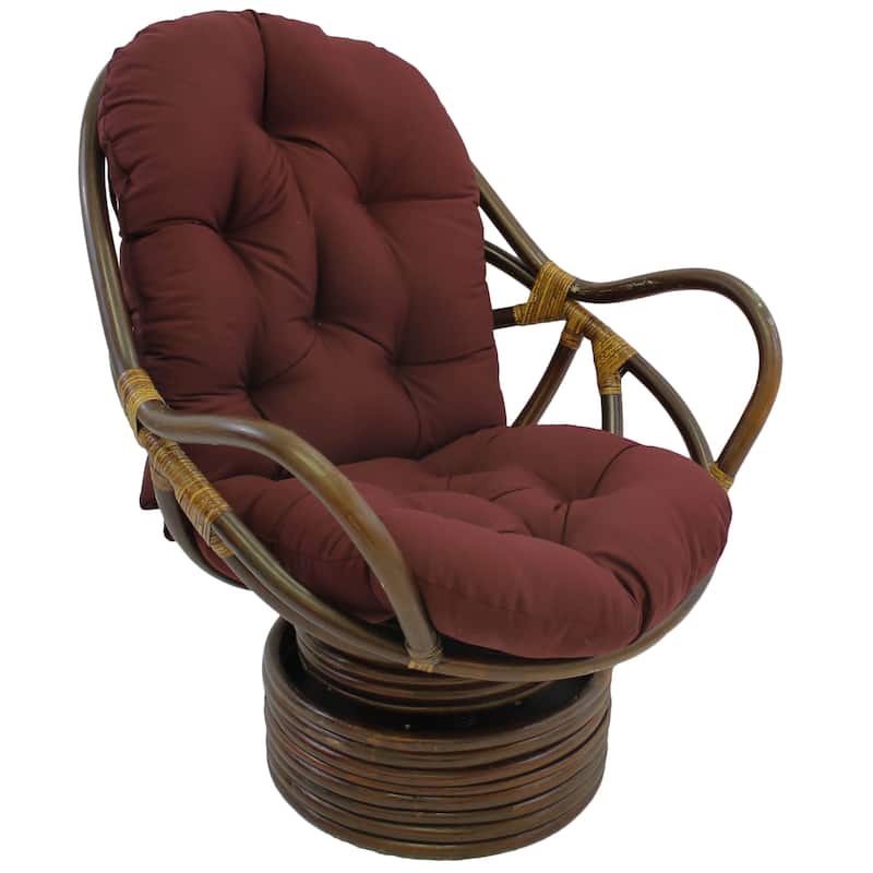 48-inch by 24-inch Twill Indoor Seat/Back Rocker Cushion (Cushion Only) - 48 x 24 - Burgundy