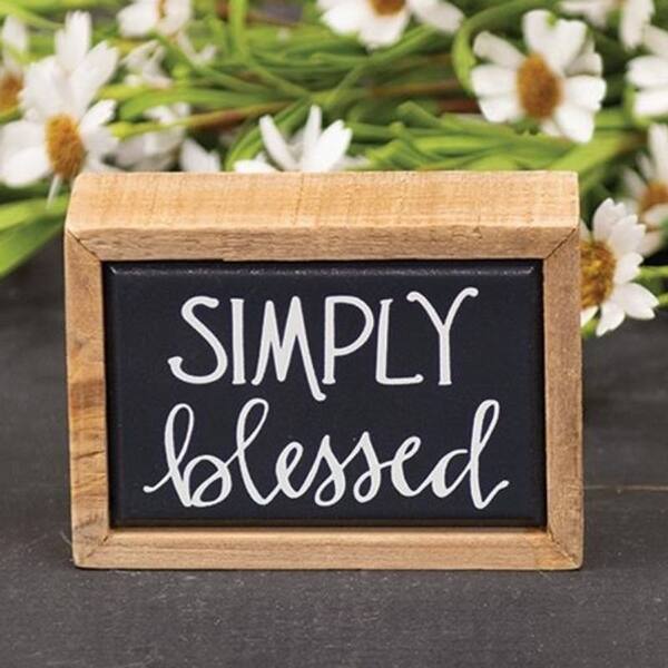 Simply Blessed Mini Box Sign - H - 2.50 in. W - 1.00 in. L - 3.50 in ...
